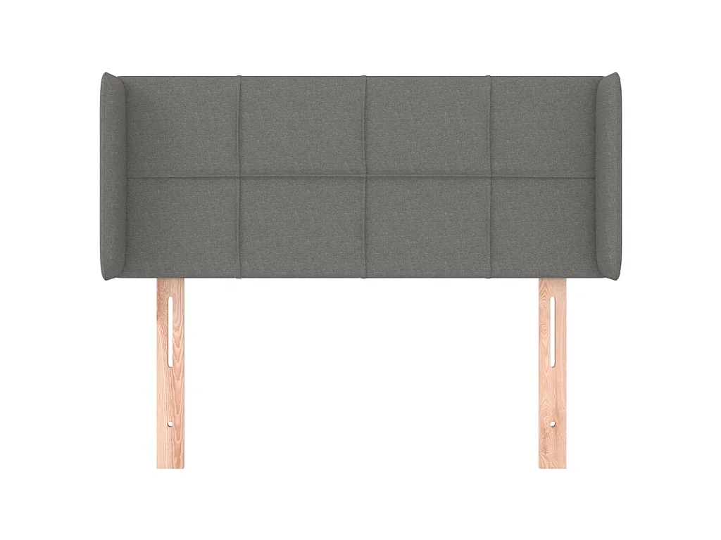 Tête de lit avec oreilles Gris foncé 93x16x78/88 cm Tissu