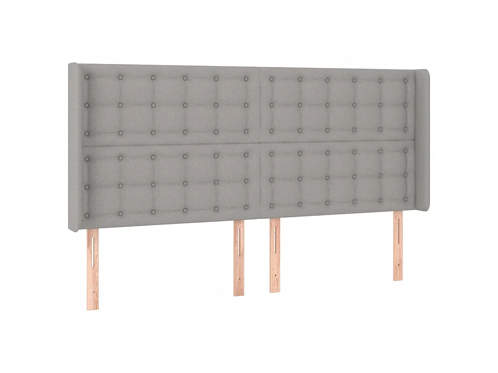 Tête de lit à LED Gris clair 203x16x118/128 cm Tissu