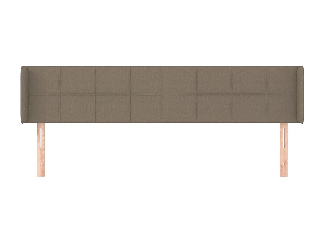 Hoofdbord met oren Taupe 203x16x78/88 cm Stof