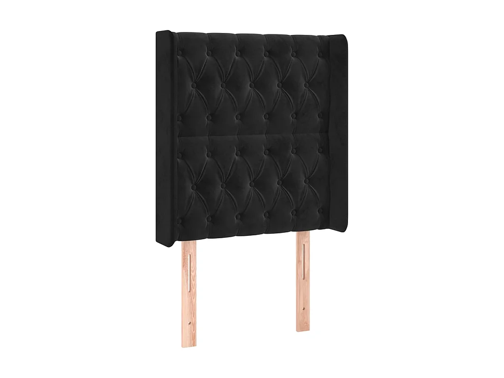 Tête de lit avec oreilles Noir 83x16x118/128 cm Velours