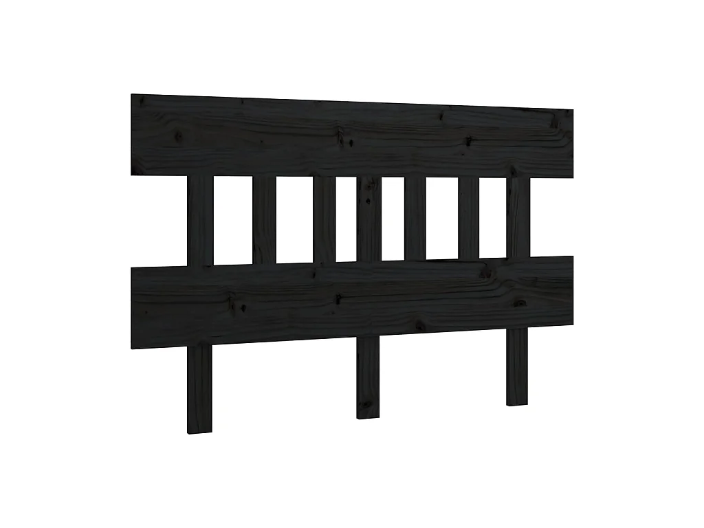 Kopfteil Schwarz 203,5x3x81 cm Massives Kiefernholz