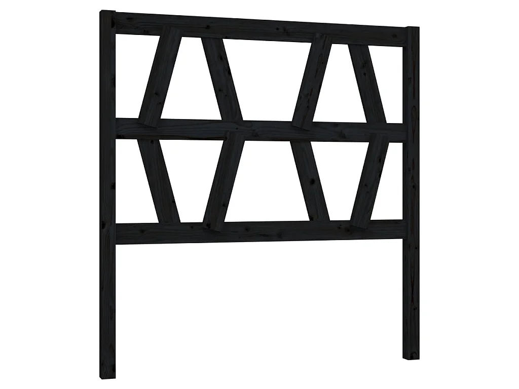 Tête de lit Noir 106x4x100 cm Bois massif de pin