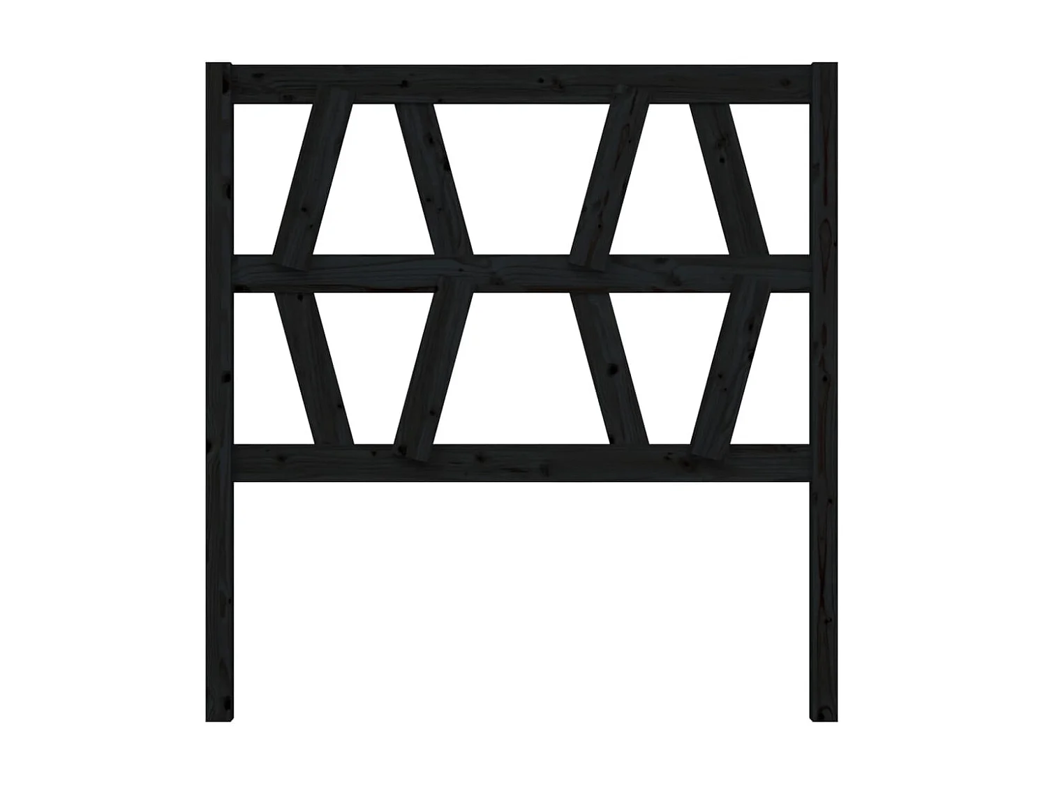 Tête de lit Noir 106x4x100 cm Bois massif de pin