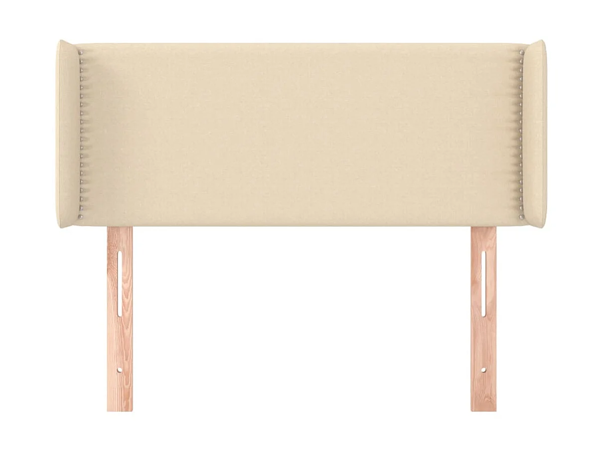 Testiera con orecchie Panna 93x16x78/88 cm Tessuto