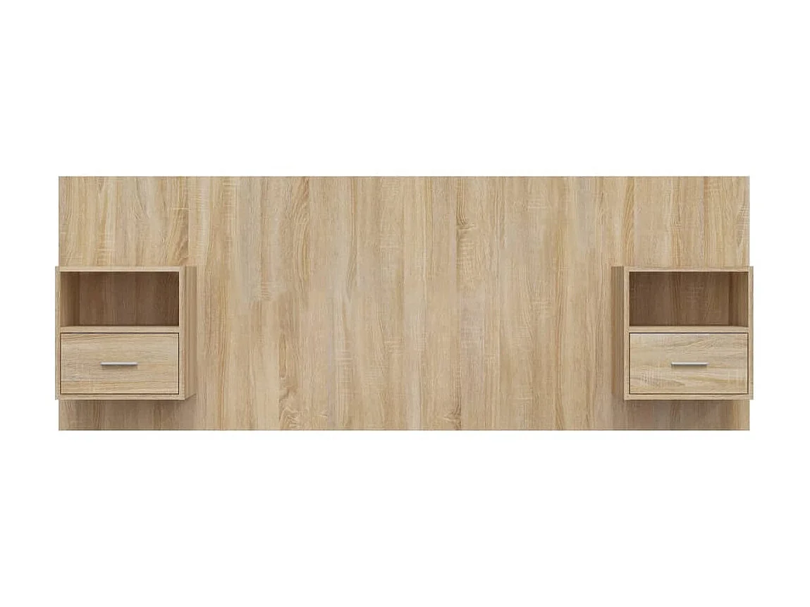 Testiera con armadietti Rovere Sonoma Multistrato