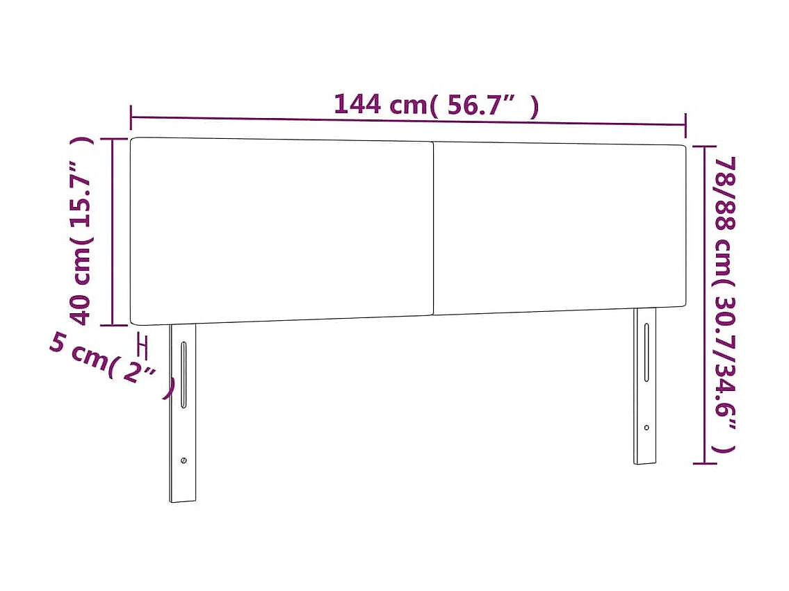 Cabecero LED Negro 144x5x78/88 cm Polipiel