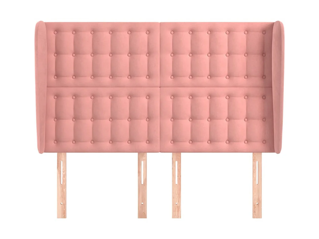 Testiera con orecchie Rosa 147x23x118/128 cm Velluto