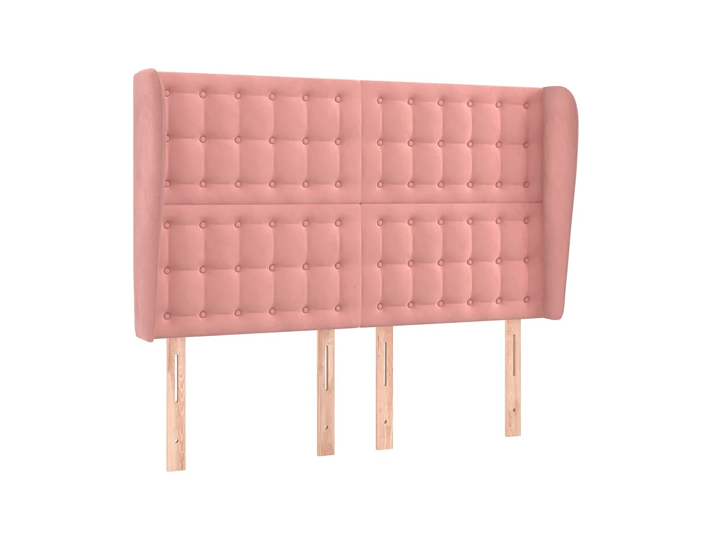 Kopfteil mit Ohren Rosa 147x23x118/128 cm Samt