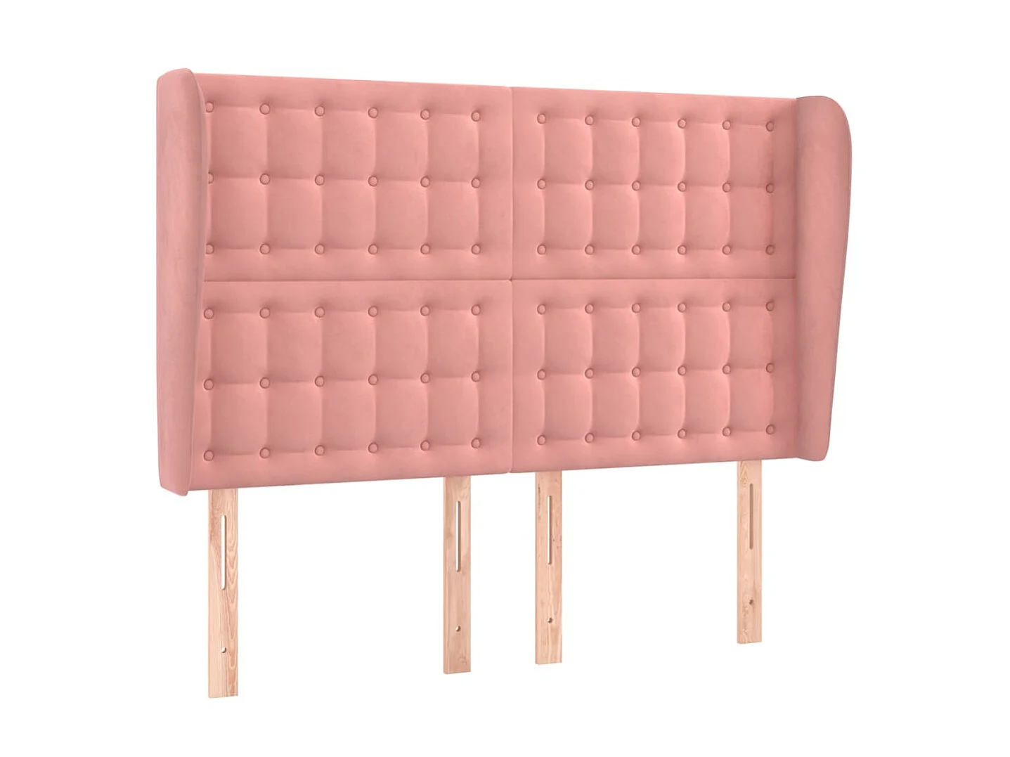 Tête de lit avec oreilles Rose 147x23x118/128 cm Velours