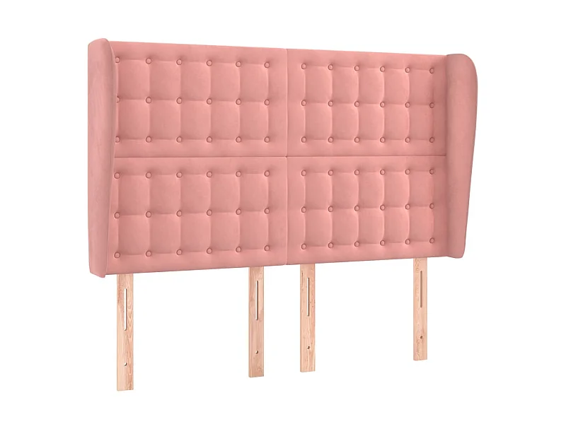 Cabeceira com orelhas Rosa 147x23x118/128 cm Veludo