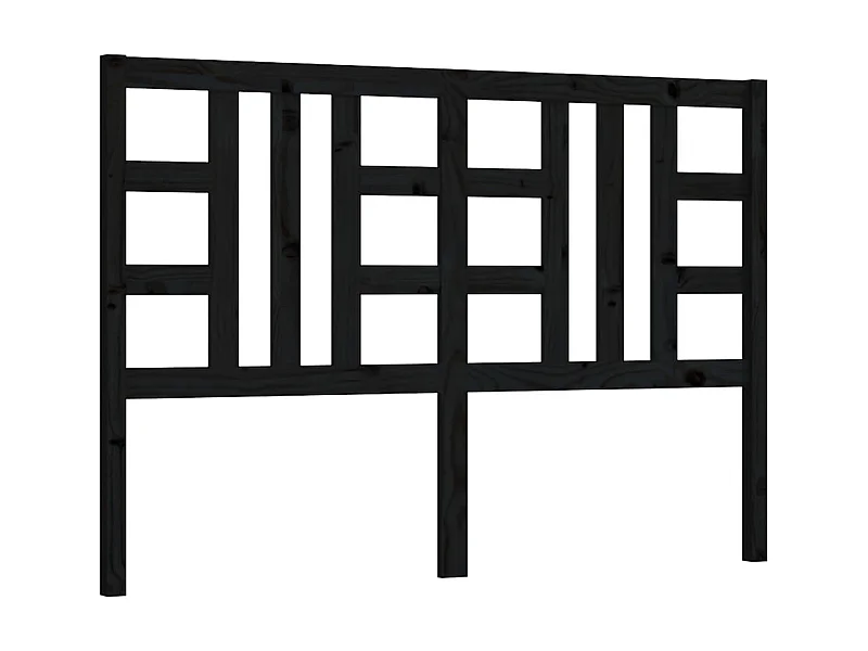 Tête de lit Noir 166x4x100 cm Bois massif de pin