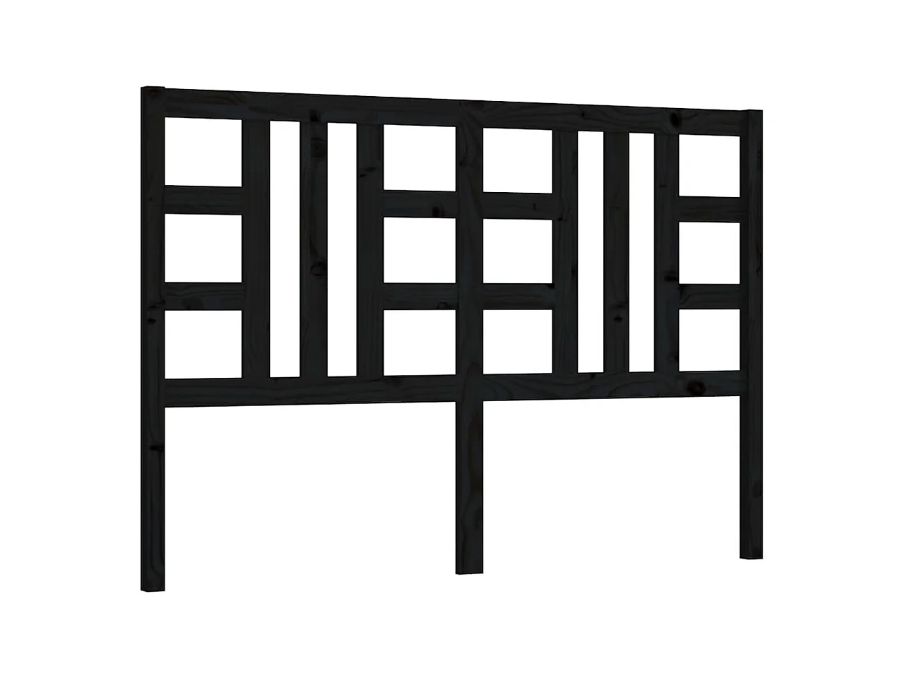 Tête de lit Noir 166x4x100 cm Bois massif de pin