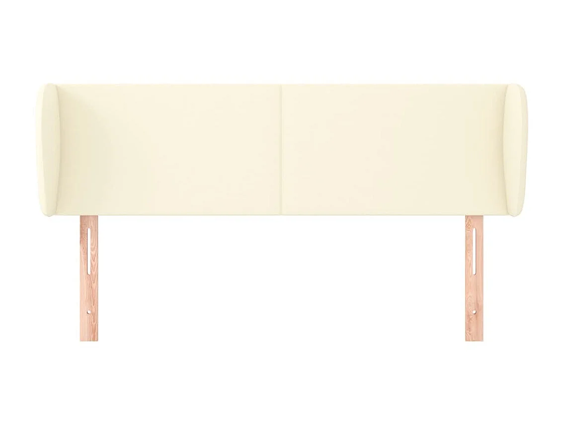 Testiera con orecchie Crema 147x23x78/88 cm Ecopelle