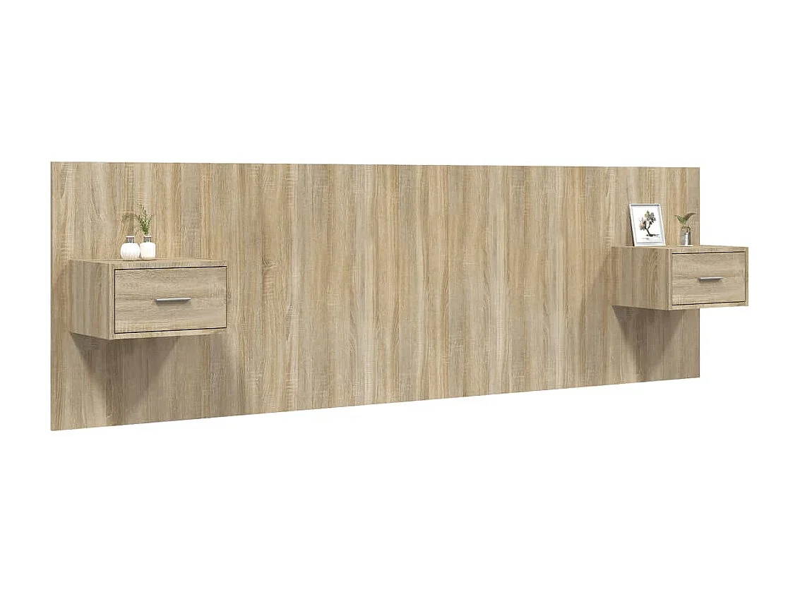 Testiera con armadietti Rovere Sonoma Multistrato