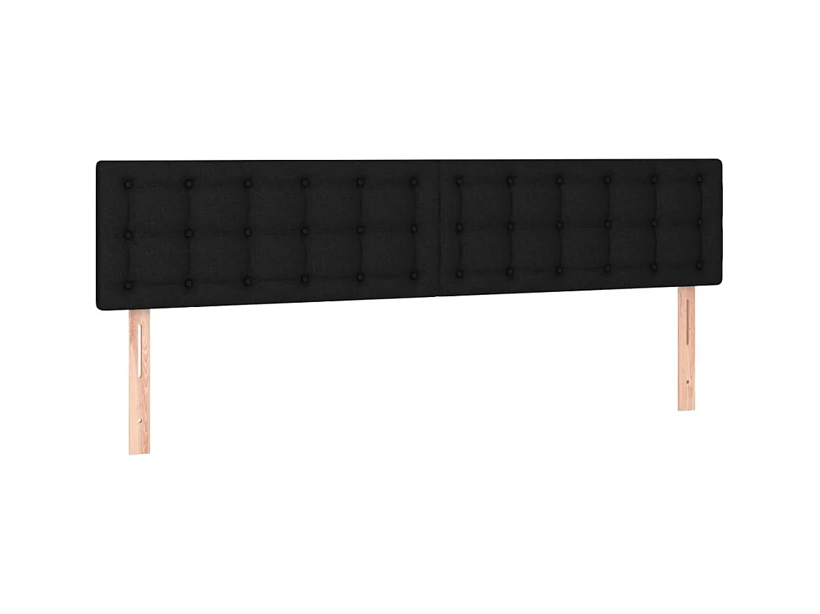 Têtes de lit 2 pcs Noir 100x5x78/88 cm Tissu