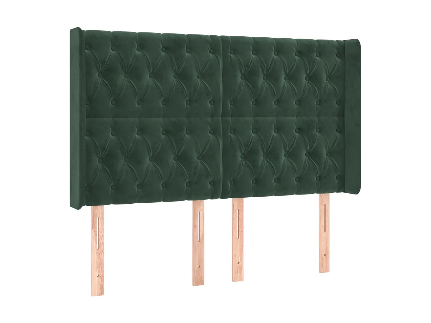 Kopfteil mit Ohren Dunkelgrün 147x16x118/128 cm Samt