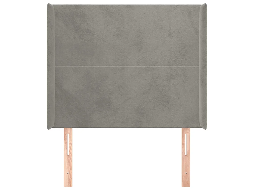Tête de lit avec oreilles Gris clair 93x16x118/128 cm Velours