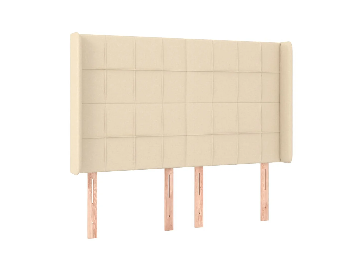 Tête de lit avec oreilles Crème 147x16x118/128 cm Tissu