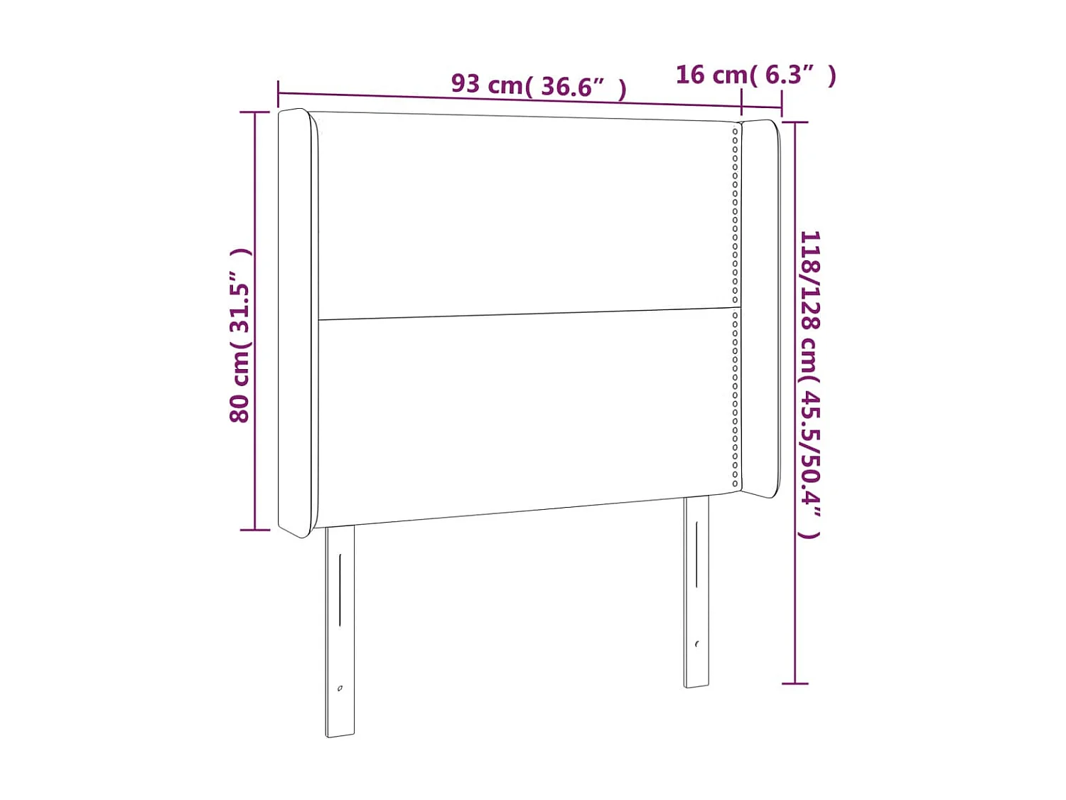 Tête de lit à LED Gris clair 93x16x118/128 cm Velours
