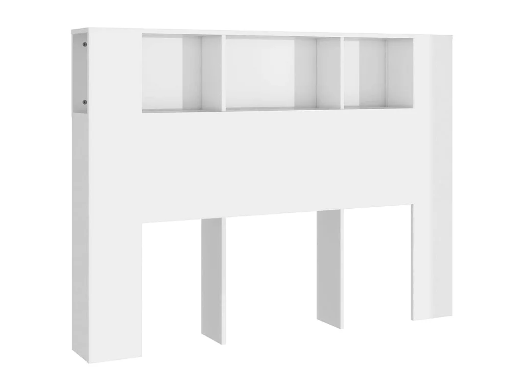 Armoire de tête de lit Blanc brillant 140x18,5x104,5 cm