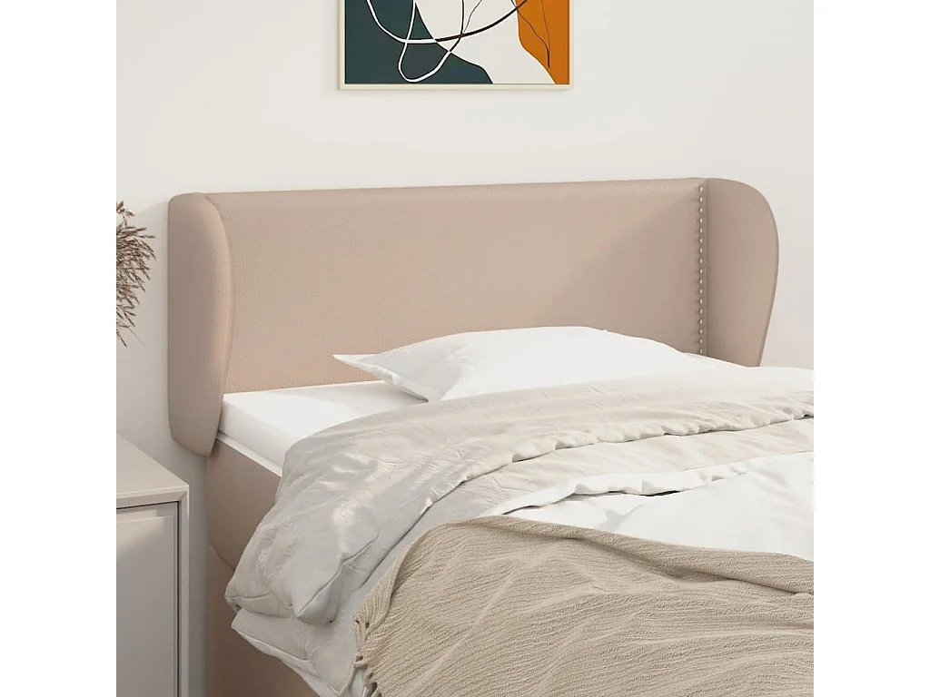 Testiera con orecchie Cappuccino 103x23x78/88 cm Ecopelle