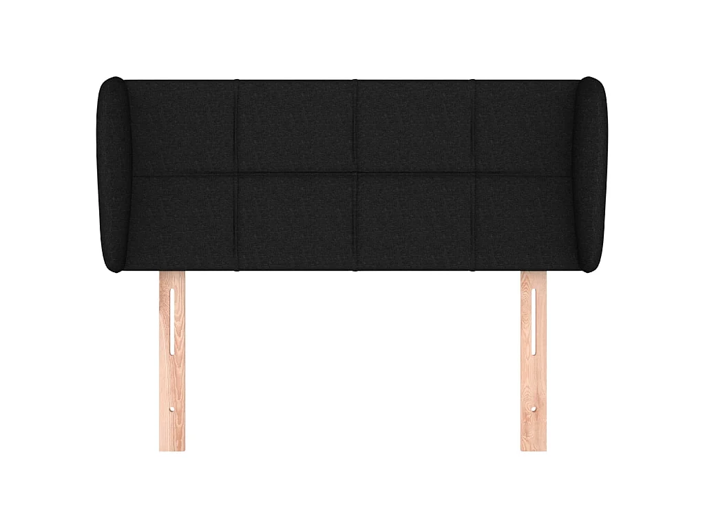 Kopfteil mit Ohren Schwarz 103x23x78/88 cm Stoff