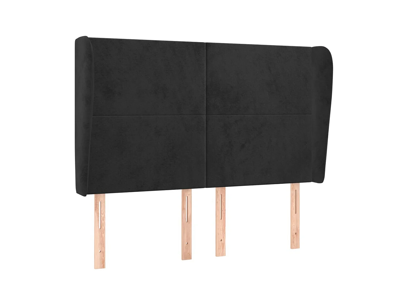 Tête de lit avec oreilles Noir 147x23x118/128 cm Velours