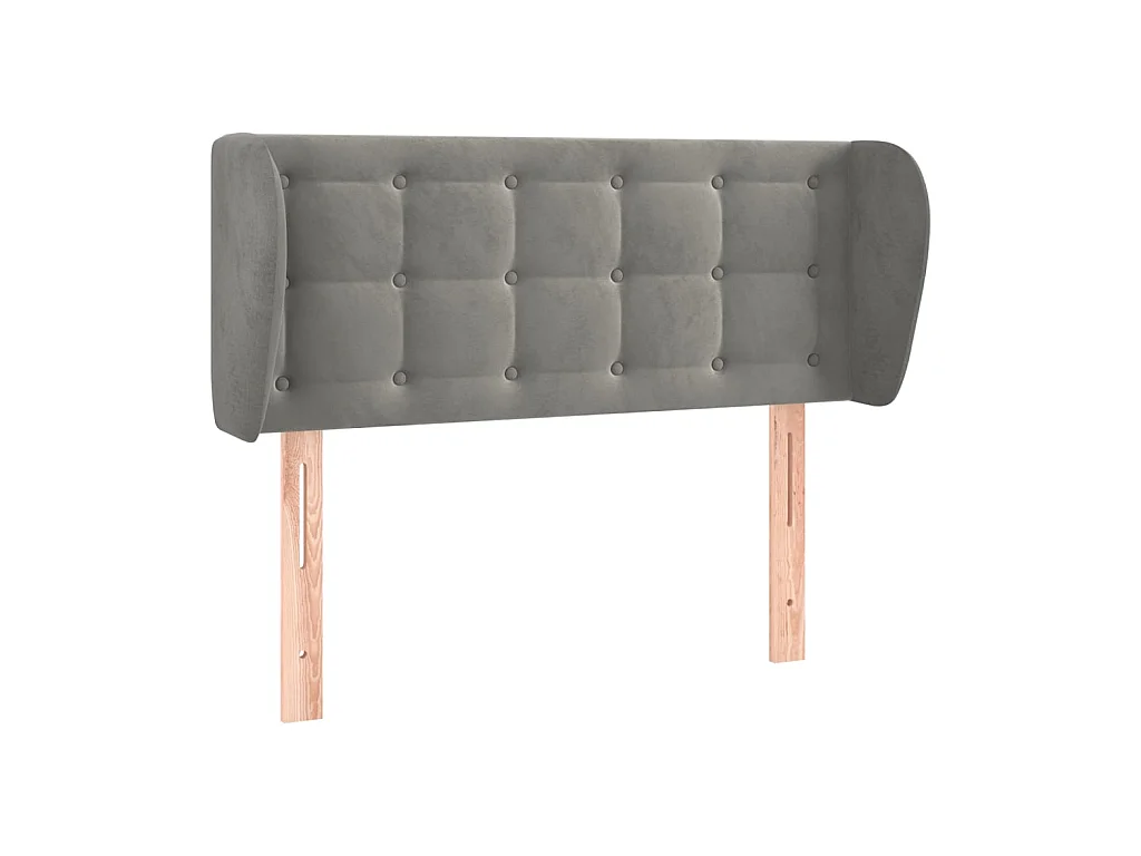 Tête de lit avec oreilles Gris clair 83x23x78/88 cm Velours