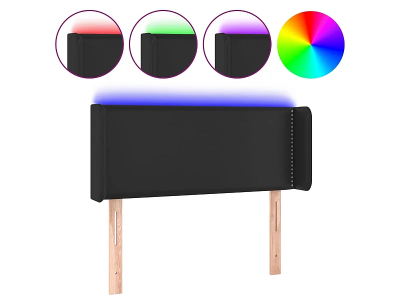 LED-Kopfteil Schwarz 103x16x78/88 cm Kunstleder