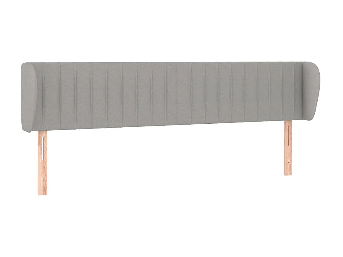 Tête de lit avec oreilles Gris clair 183x23x78/88 cm Tissu
