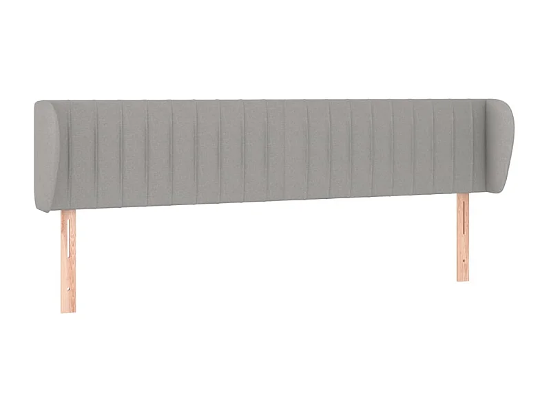 Tête de lit avec oreilles Gris clair 183x23x78/88 cm Tissu