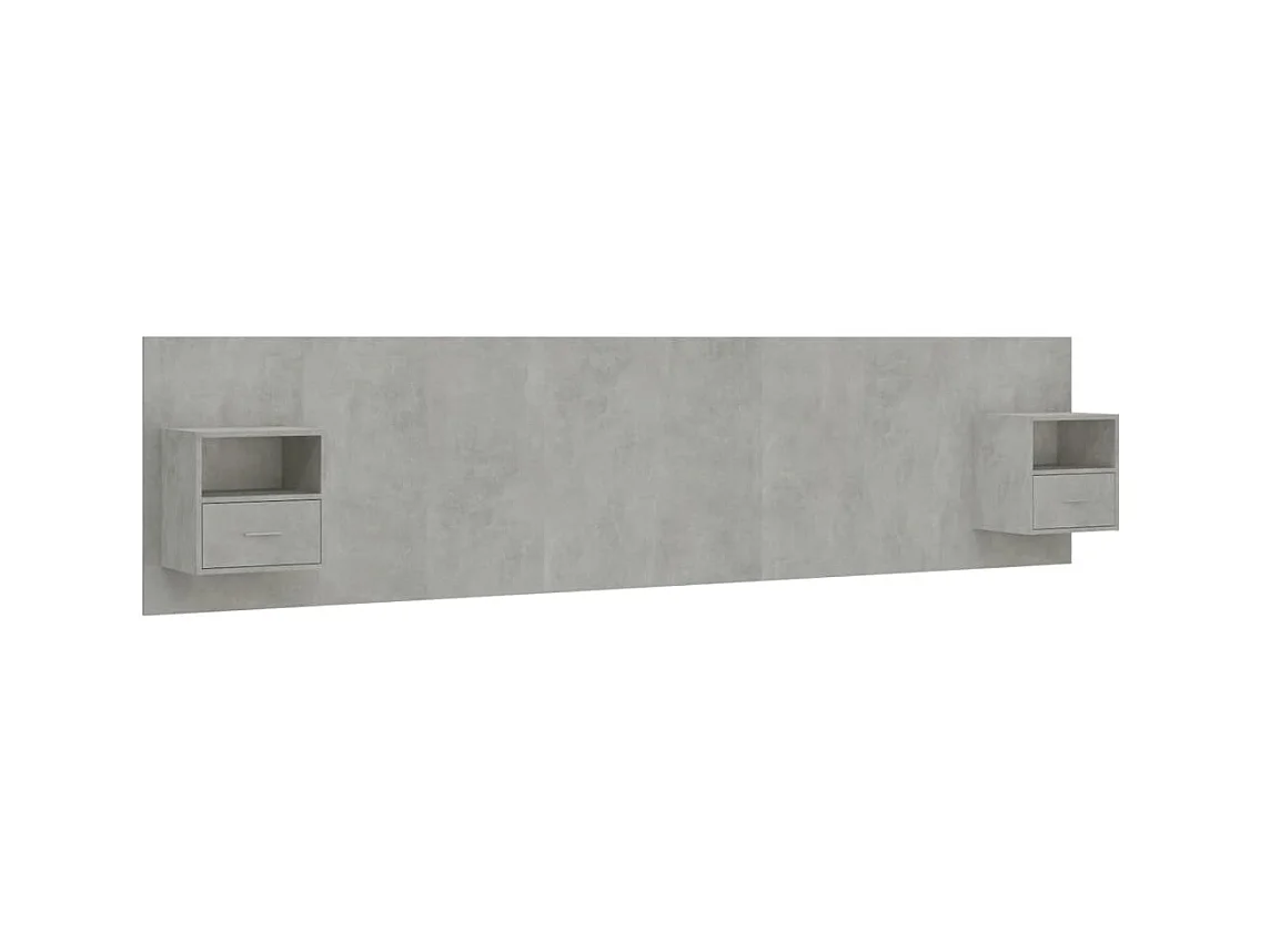 Testiera con armadietti Grigio cemento Derivati del legno
