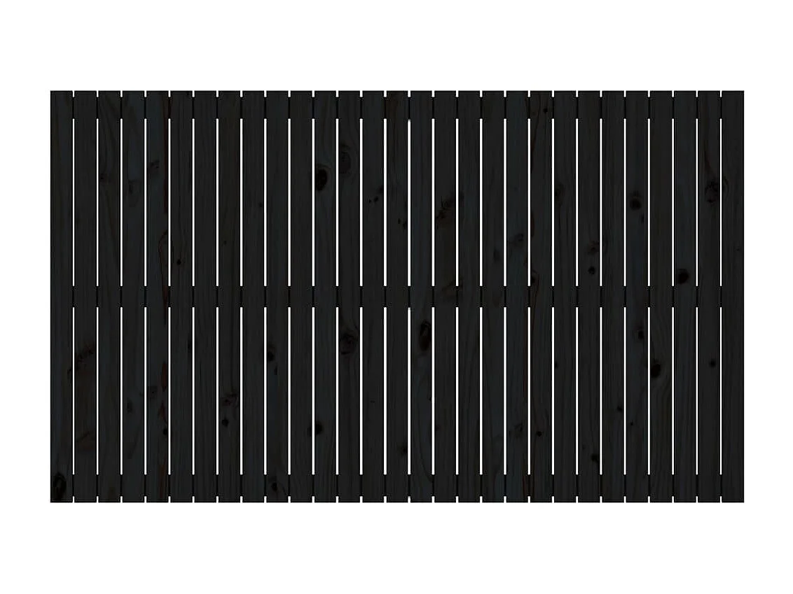 Testiera a muro Nera 185x3x110 cm Legno di pino massiccio