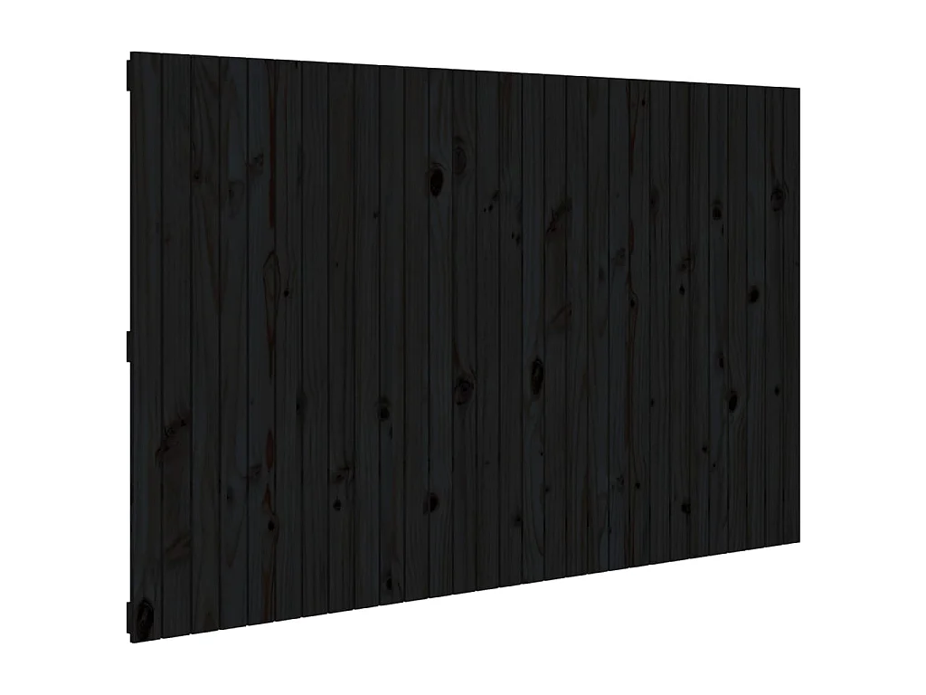 Tête de lit murale Noir 185x3x110 cm Bois massif de pin