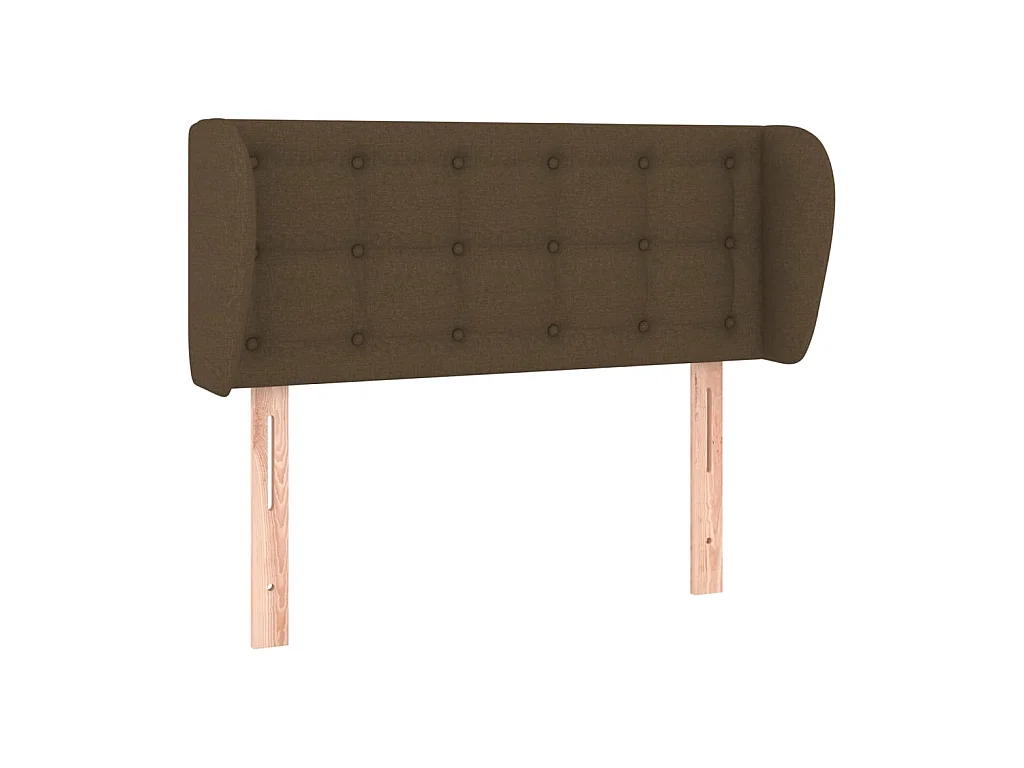 Tête de lit avec oreilles Marron foncé 103x23x78/88 cm Tissu