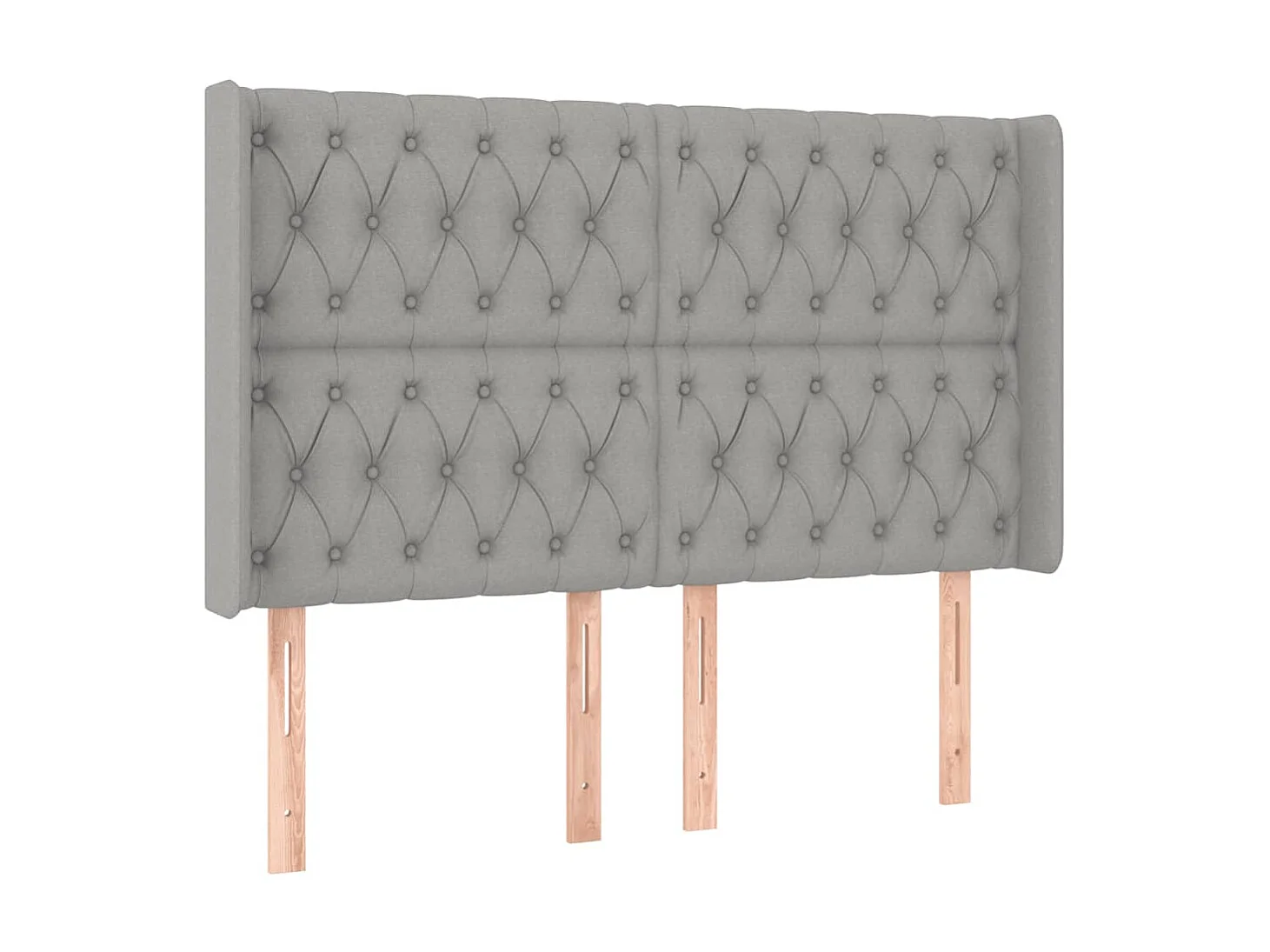 Tête de lit à LED Gris clair 147x16x118/128 cm Tissu