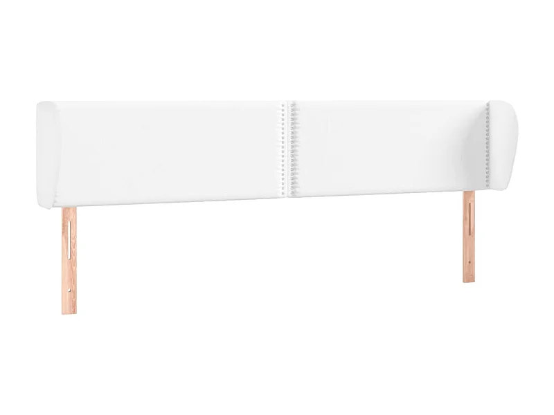 Cabeceira com orelhas Branco 183x23x78/88 cm Pele sintética