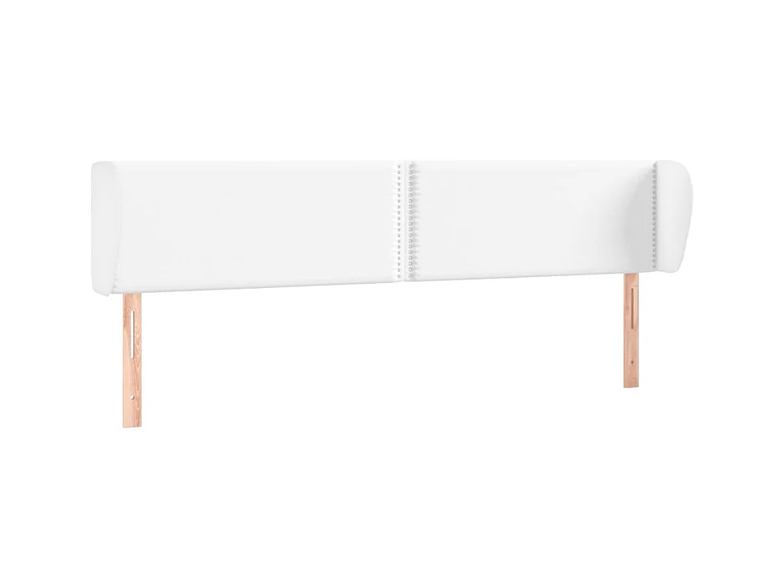 Tête de lit avec oreilles Blanc 183x23x78/88 cm Similicuir