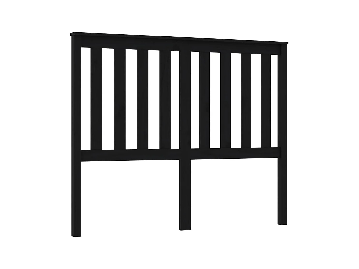 Tête de lit Noir 146x6x101 cm Bois massif de pin