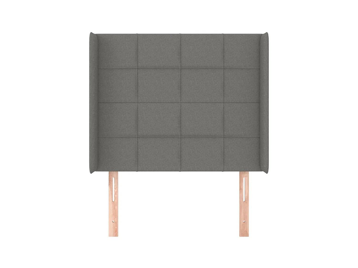 Testiera con orecchie Tessuto grigio scuro 93x16x118/128 cm