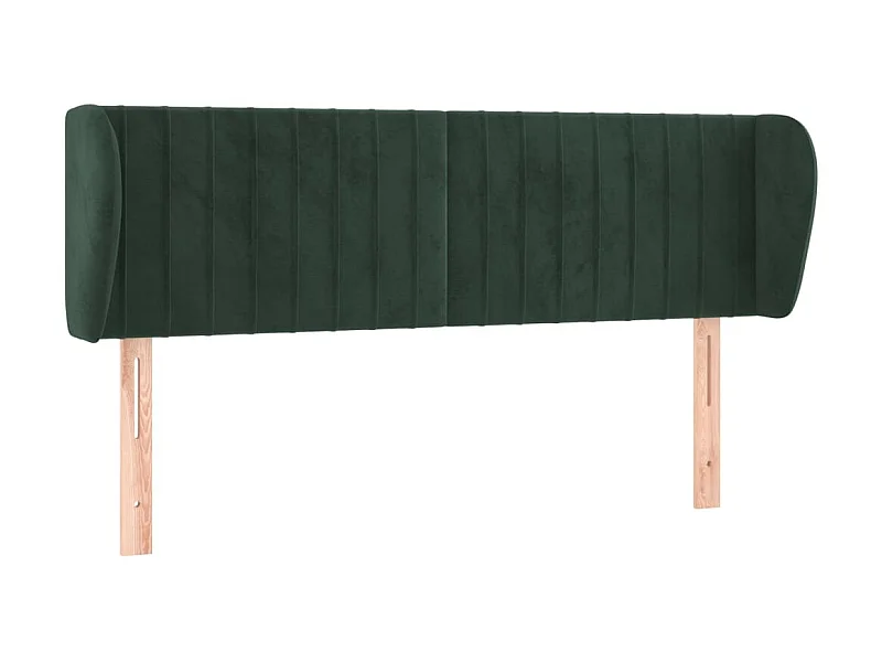 Testiera con orecchie Verde scuro 147x23x78/88 cm Velluto