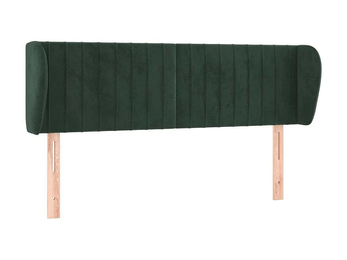 Testiera con orecchie Verde scuro 147x23x78/88 cm Velluto