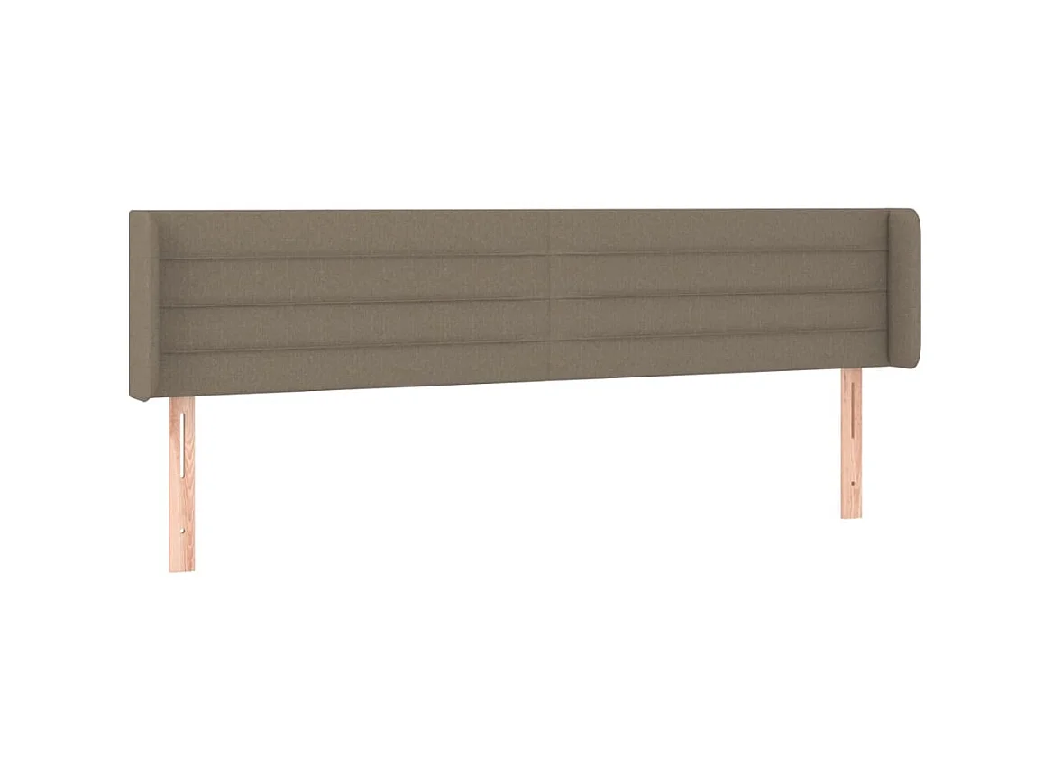Hoofdbord met oren Taupe 183x16x78/88 cm Stof
