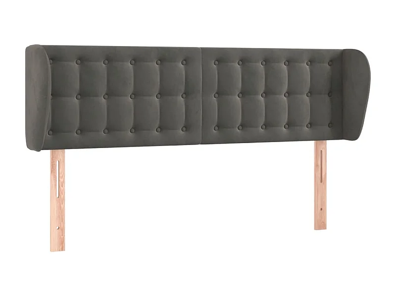 Tête de lit avec oreilles Gris foncé 147x23x78/88 cm Velours
