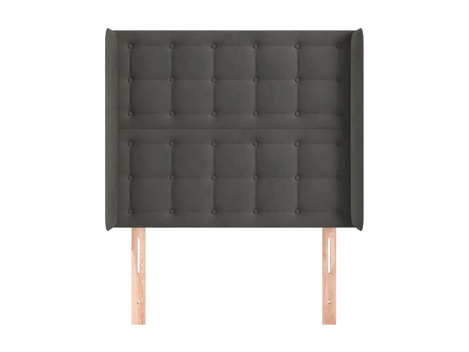 Tête de lit avec oreilles Gris foncé 83x16x118/128 cm Velours