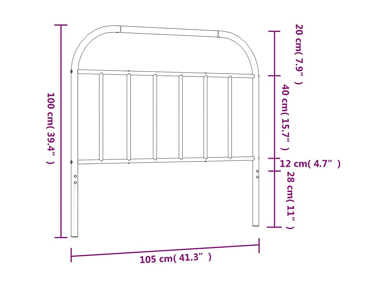 Cabecero de metal blanco 100 cm