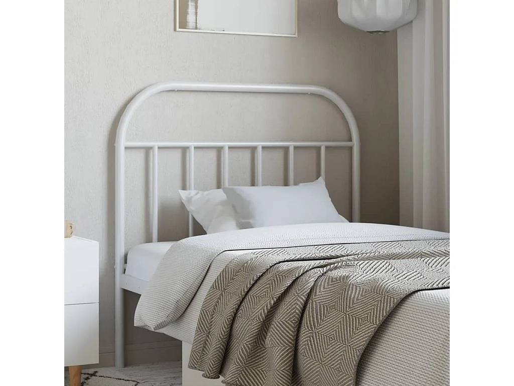 Tête de lit métal blanc 100 cm