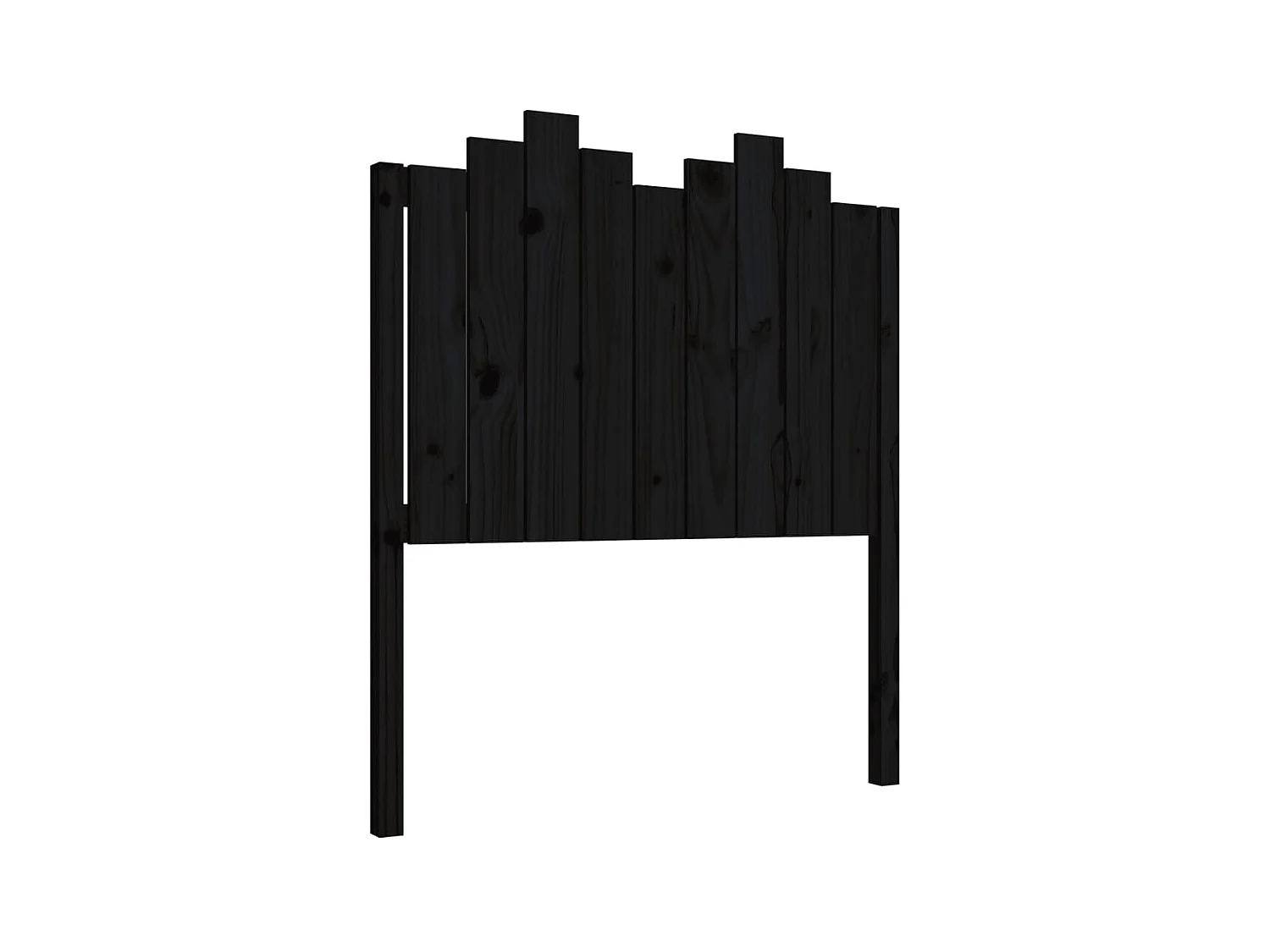 Tête de lit Noir 96x4x110 cm Bois massif de pin
