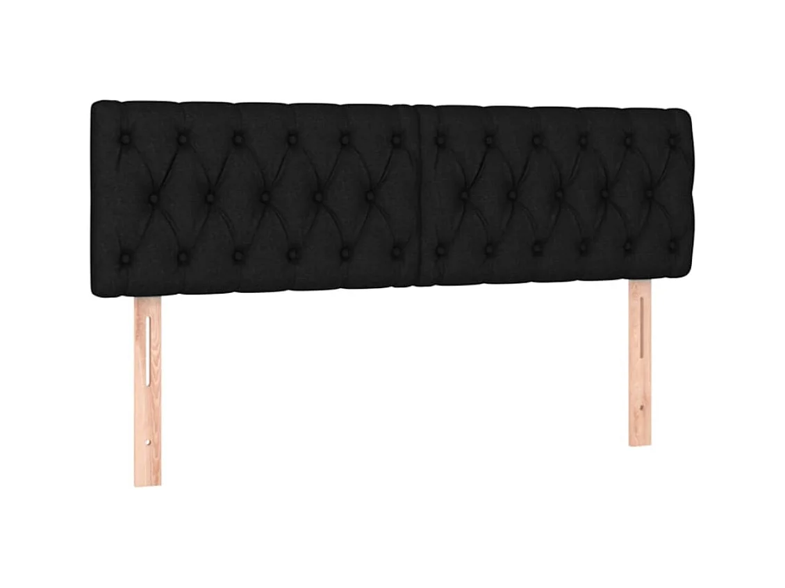 Kopfteile 2 Stück Schwarz 72x7x78/88 cm Stoff