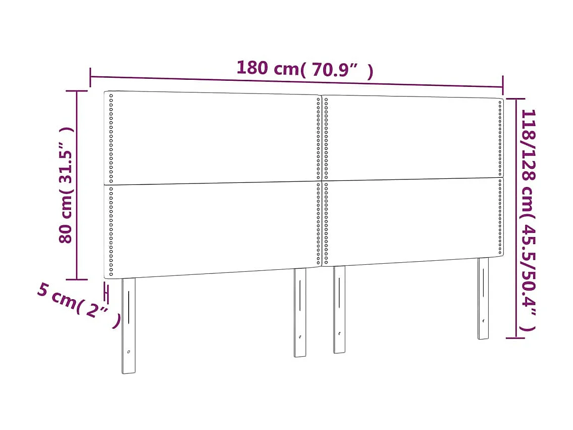 Têtes de lit 4 pcs Gris foncé 90x5x78/88 cm Velours